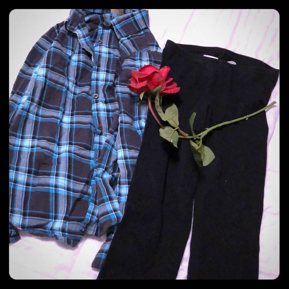 Bundle flannel and leggings